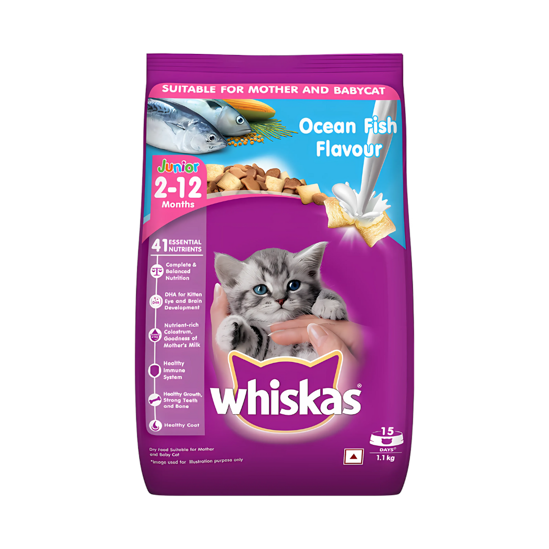 Whiskas Ocean Fish Flavor Kitten-1.1kg (Dry)