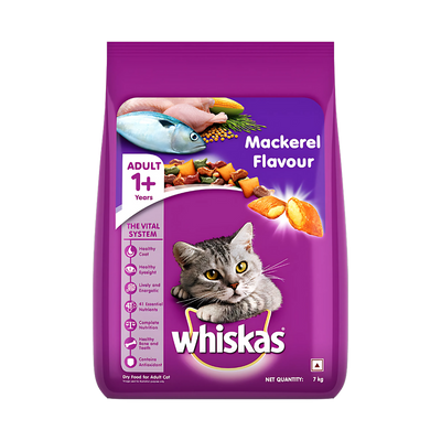 Whiskas Mackerel Flavour Adult-1.2kg/400gram (Dry)