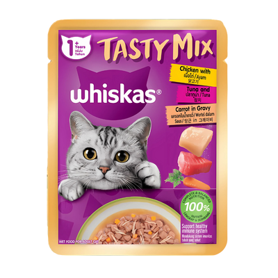 Whiskas Chicken Tuna & Carrot Flavor-80gram (Wet)