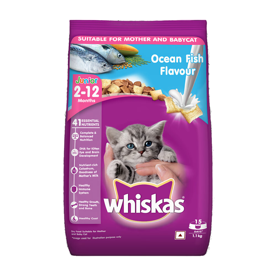 Whiskas Junior Ocean Fish Flavor -1.1kg/400gram (Dry)