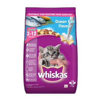 Whiskas Junior Ocean Fish Flavor -1.1kg/400gram (Dry)