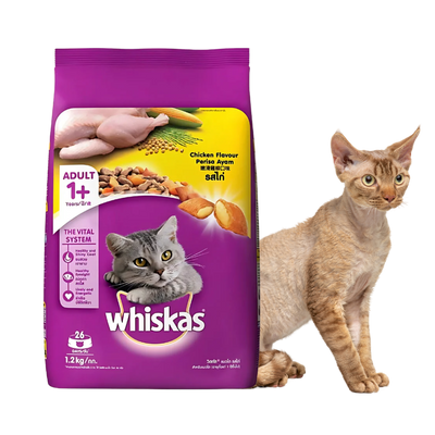 Whiskas Chicken Flavor Adult-1.2kg/400gram (Dry)