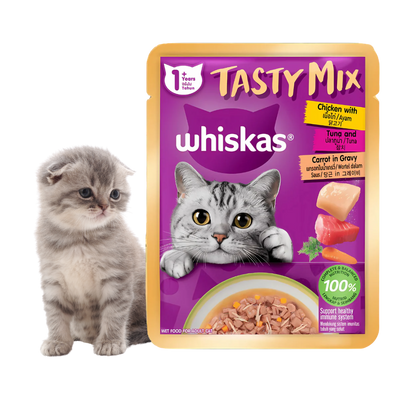 Whiskas Chicken Tuna & Carrot Flavor-80gram (Wet)