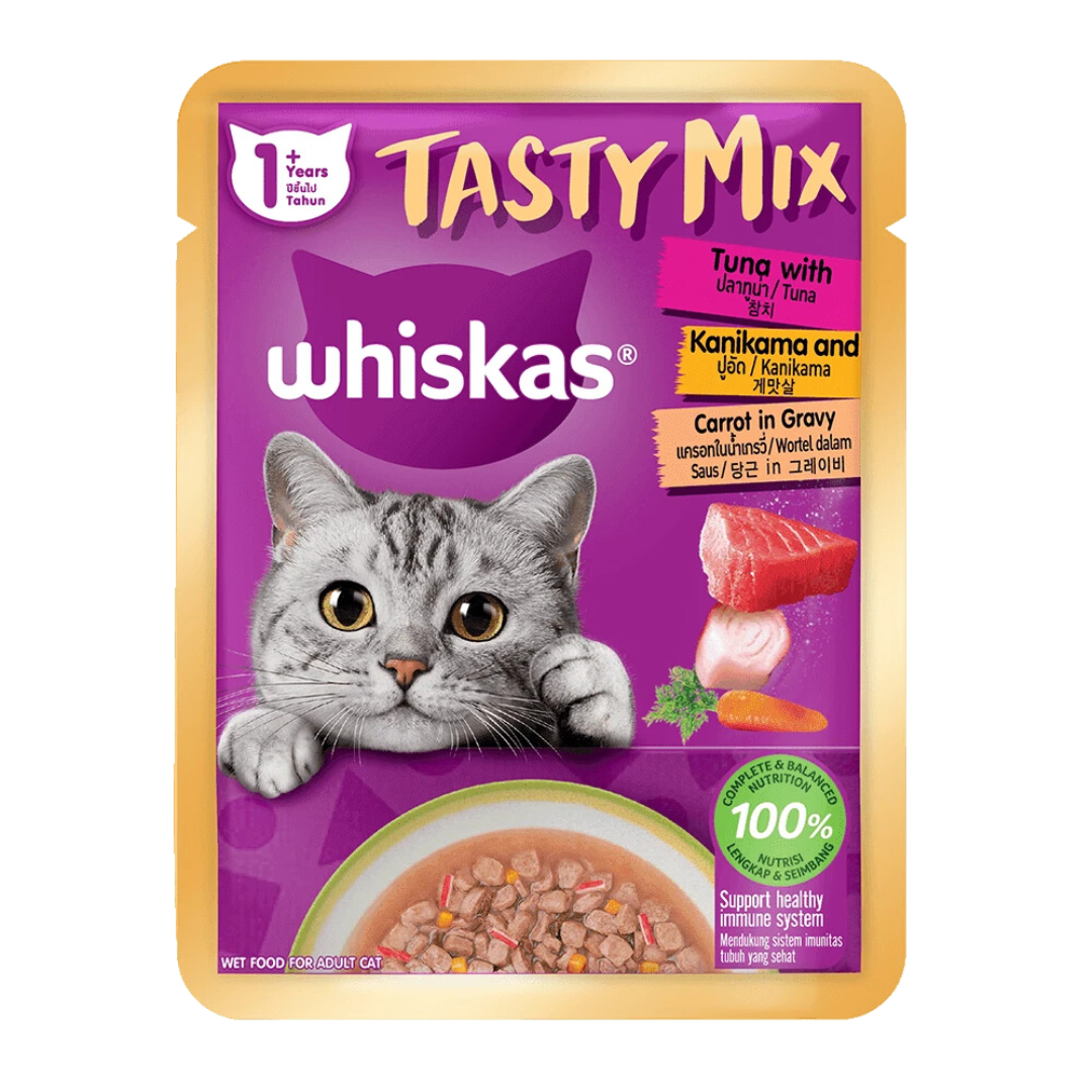 Whiskas Tuna Kanikama Carrots Flavor-80gram (Wet)