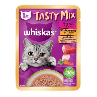 Whiskas Tuna Kanikama Carrots Flavor-80gram (Wet)