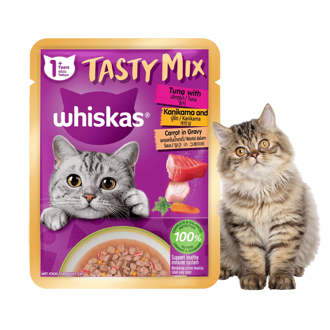 Whiskas Tuna Kanikama Carrots Flavor-80gram (Wet)