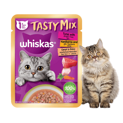 Whiskas Tuna Kanikama Carrots Flavor-80gram (Wet)